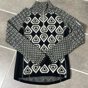 Title Nine Black and Gray Geometric Sweater